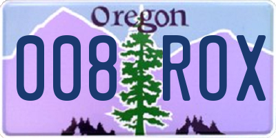 OR license plate 008ROX