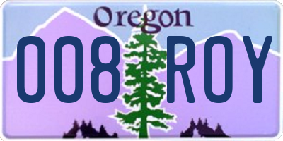 OR license plate 008ROY