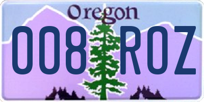 OR license plate 008ROZ