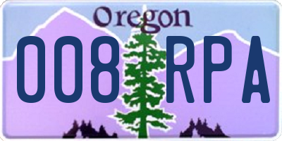 OR license plate 008RPA
