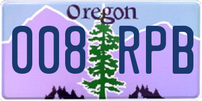 OR license plate 008RPB