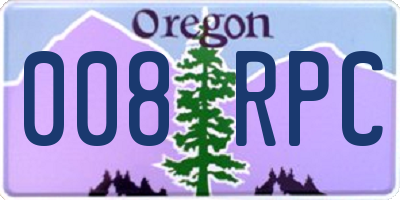 OR license plate 008RPC