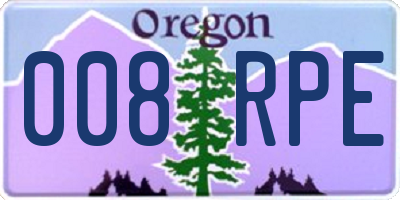 OR license plate 008RPE
