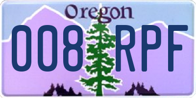 OR license plate 008RPF