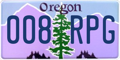 OR license plate 008RPG