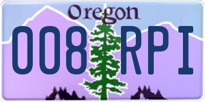OR license plate 008RPI