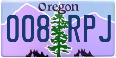 OR license plate 008RPJ