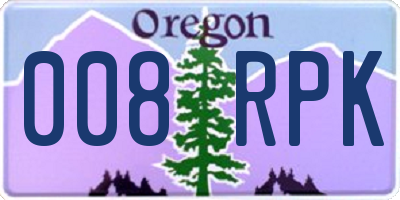 OR license plate 008RPK