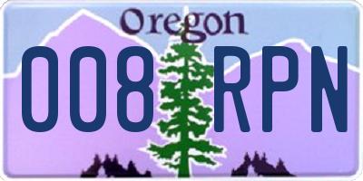 OR license plate 008RPN