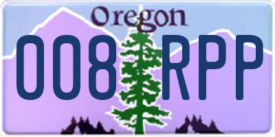 OR license plate 008RPP