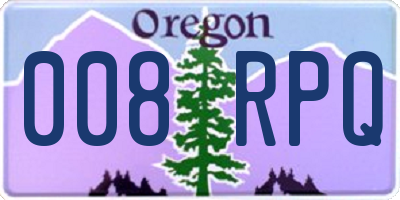 OR license plate 008RPQ