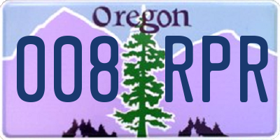 OR license plate 008RPR
