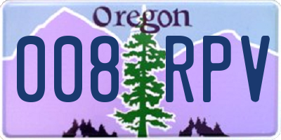 OR license plate 008RPV