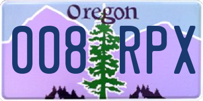 OR license plate 008RPX