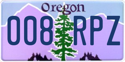 OR license plate 008RPZ