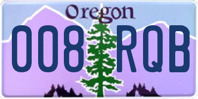 OR license plate 008RQB