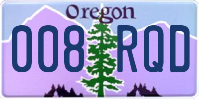 OR license plate 008RQD