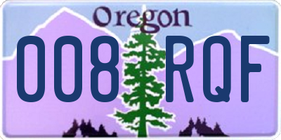 OR license plate 008RQF