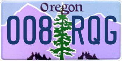 OR license plate 008RQG