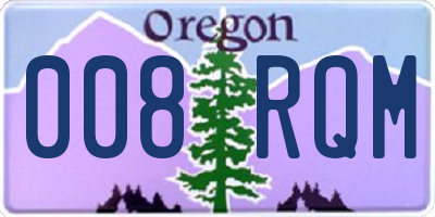 OR license plate 008RQM