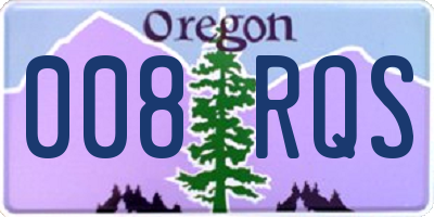 OR license plate 008RQS