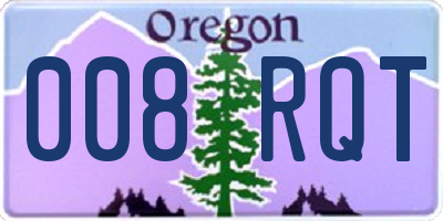 OR license plate 008RQT