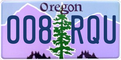 OR license plate 008RQU