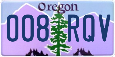 OR license plate 008RQV