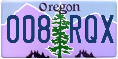 OR license plate 008RQX