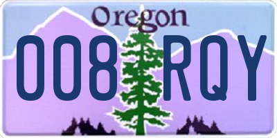 OR license plate 008RQY