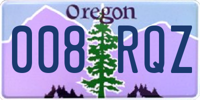 OR license plate 008RQZ