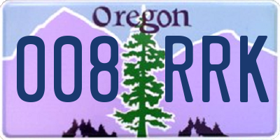 OR license plate 008RRK