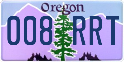 OR license plate 008RRT