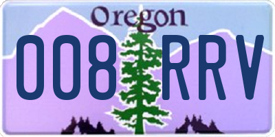 OR license plate 008RRV