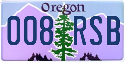 OR license plate 008RSB