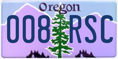 OR license plate 008RSC