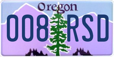 OR license plate 008RSD