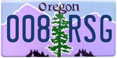 OR license plate 008RSG