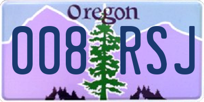 OR license plate 008RSJ