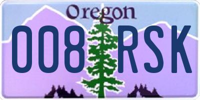 OR license plate 008RSK