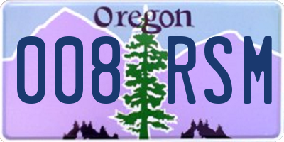 OR license plate 008RSM