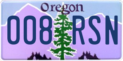 OR license plate 008RSN