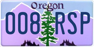 OR license plate 008RSP