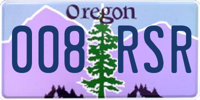 OR license plate 008RSR