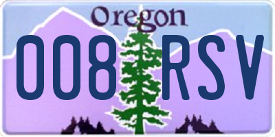 OR license plate 008RSV