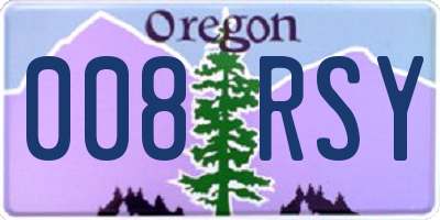 OR license plate 008RSY