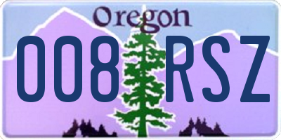 OR license plate 008RSZ