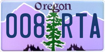 OR license plate 008RTA