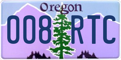 OR license plate 008RTC