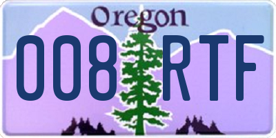 OR license plate 008RTF